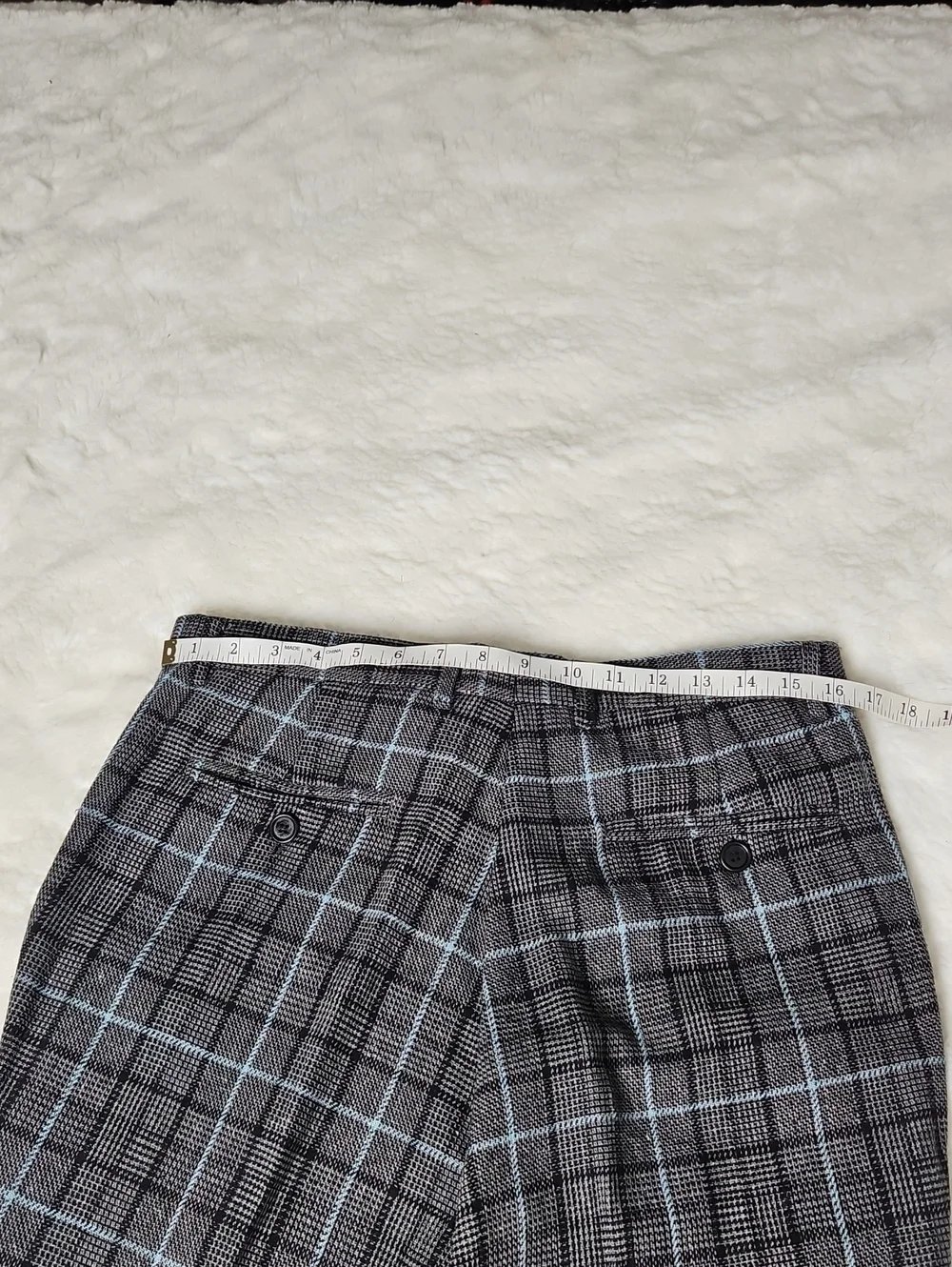 Men's Gray Plaid 3 Piece Suit with Light Blue Windowpane